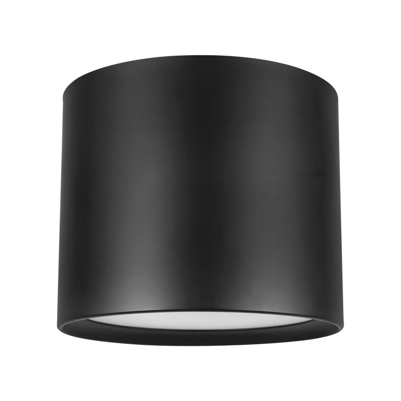 Uma 12-in Black dimmable LED Semi-Flush Mount, Matte Black
