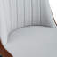 Ensemble de table et de chaises 48,4 x 28 pouces en pierre frittée blanche - 4 chaises de salle à manger en polyuréthane brun et gris clair épissées.-319449069