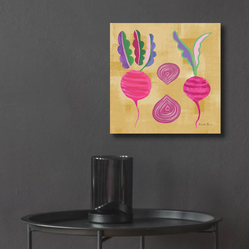  «Veggie Time 4» par Farida Zaman, art mural en verre acrylique, 12 po x 12 po
