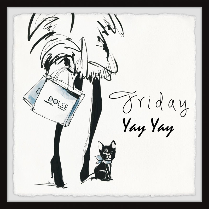 « friday yay yay », reproduction d’impression encadrée, H 32 po x l 32 po x P 1,5 po