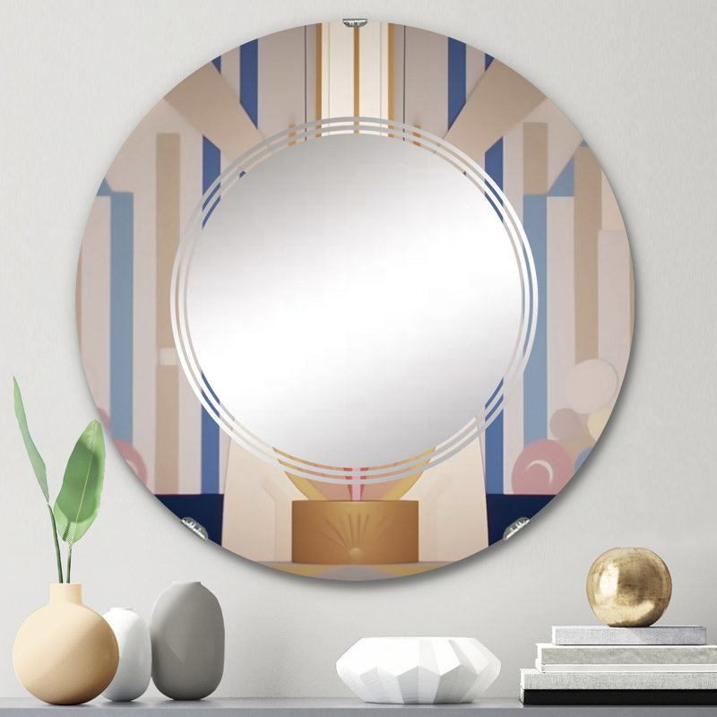 Ingred - Miroir mural moderne rond, 24 po x 24 po