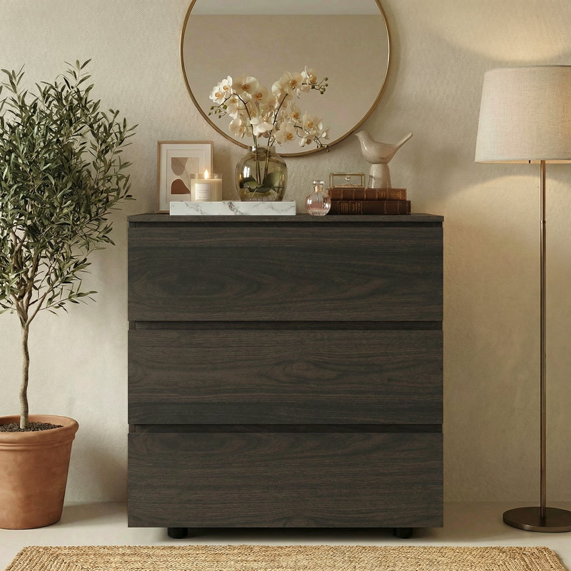 30.3'' W 3 - Drawer Dresser, Dark Brown