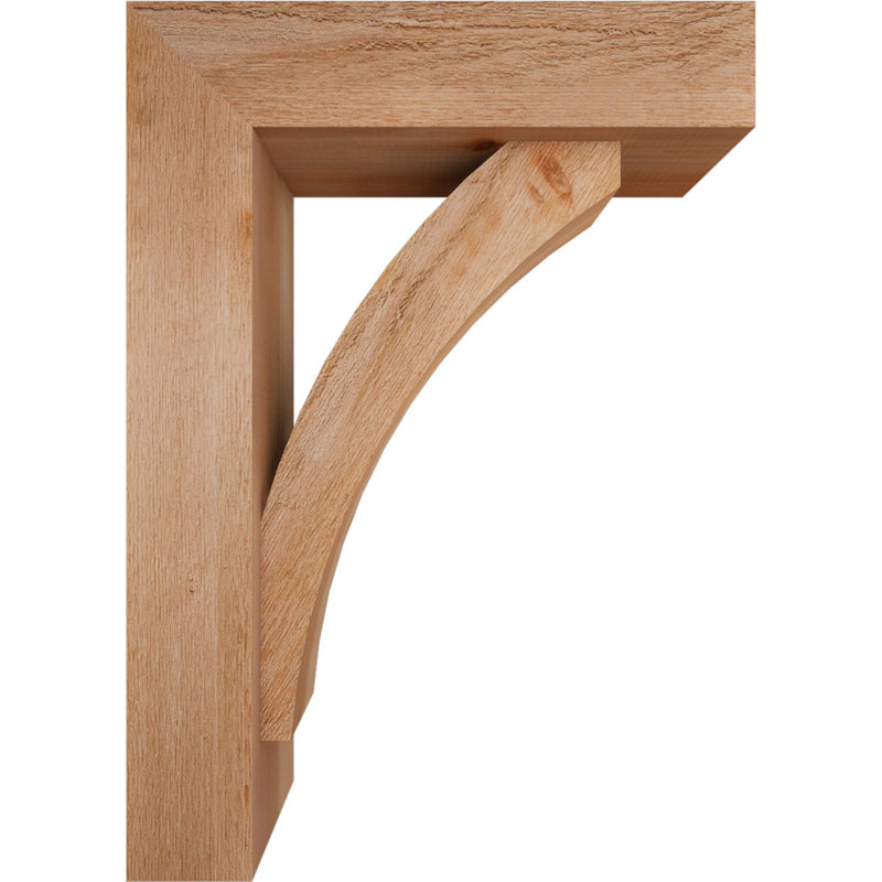 Thorton Block Bracket with Offset Brace, 28 x 20, 6"W Western Red Cedar (Rough Sawn)