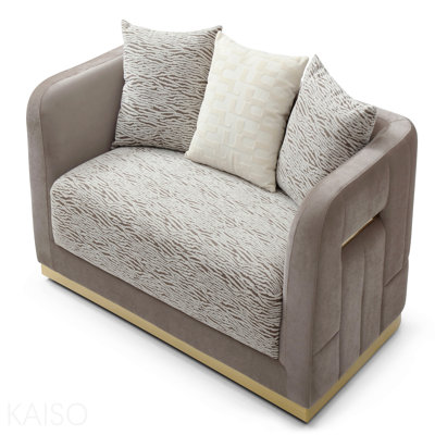 Causeuse, brun / beige clair