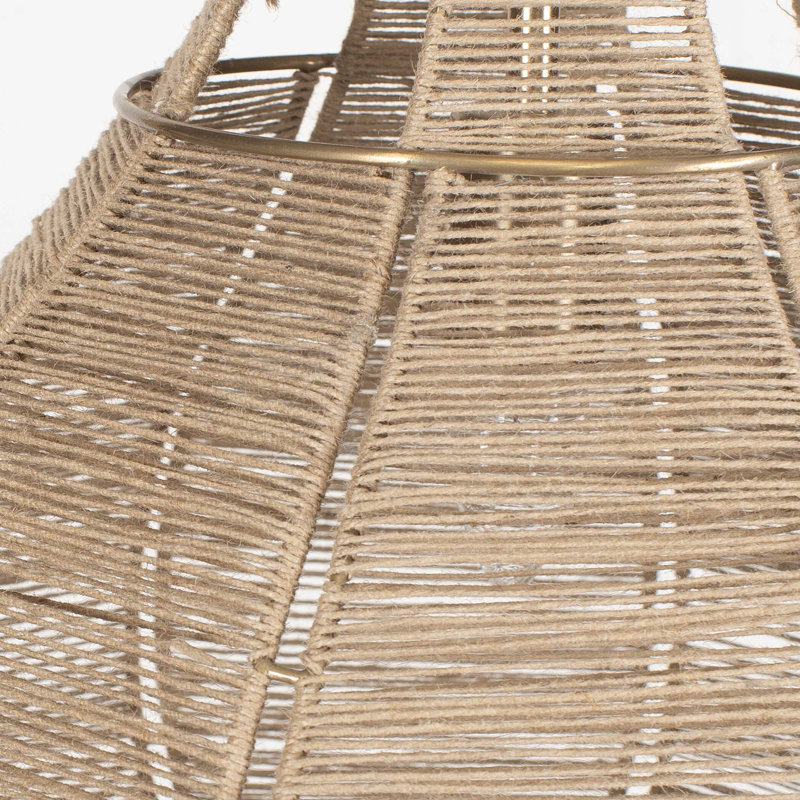  Luminaire suspendu corde naturelle 1 lumière Hestia
