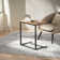 Gilsum Wood C Table End Table with Metal Base for Sofa, Bed Side