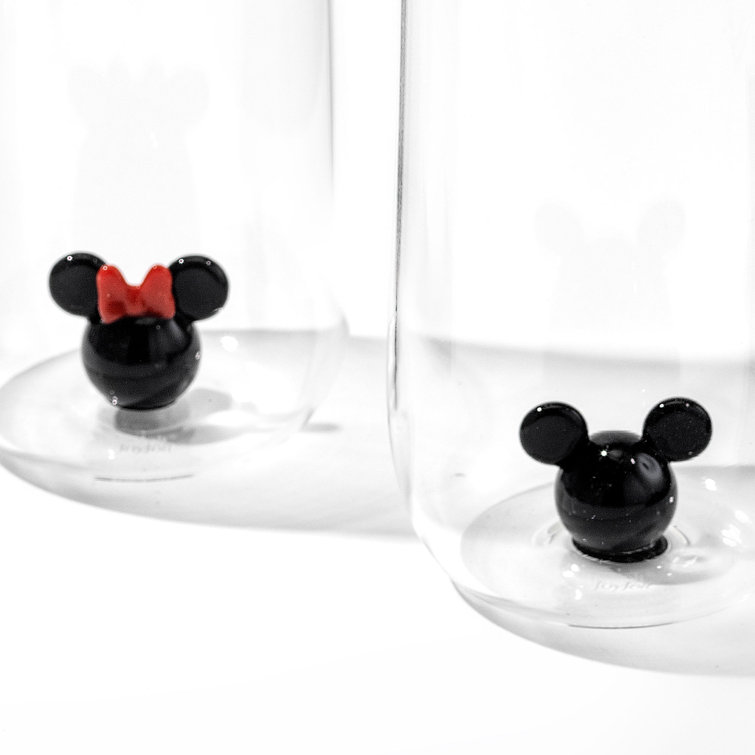 JoyJolt Disney Mickey & Minnie Icon Tall Highball Drinking Glass - 14 oz - Set of 2