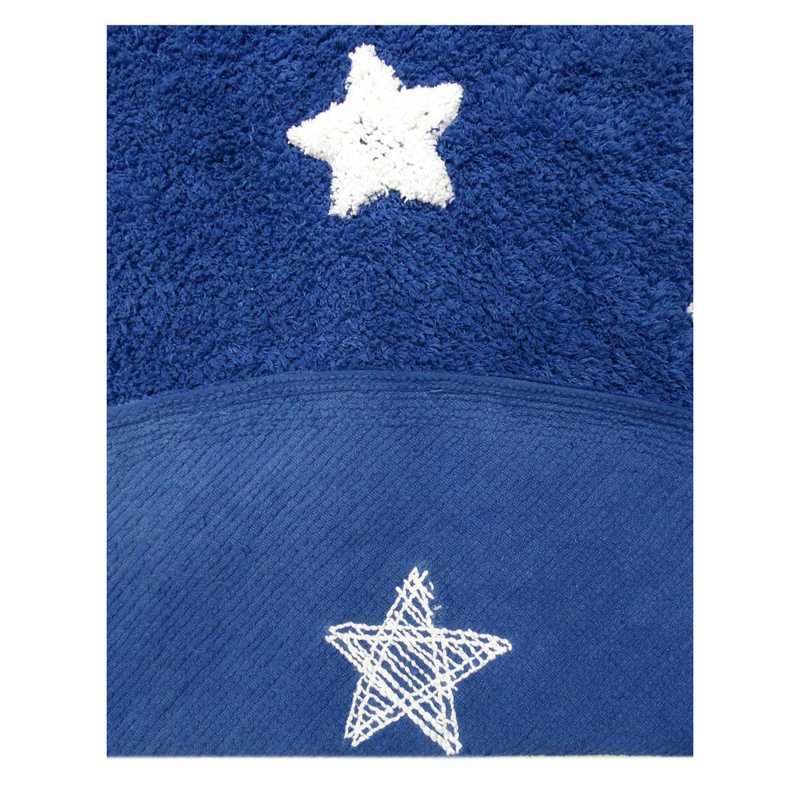Crown Handwoven Cotton Blue Rug