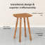 Table de bout en bois massif avec plateau en forme de raquette Cinta-485563208