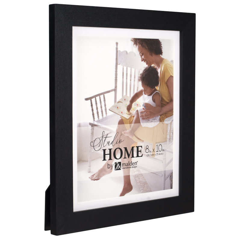 Black Matte Picture Frame with Mat, 8" x 10"