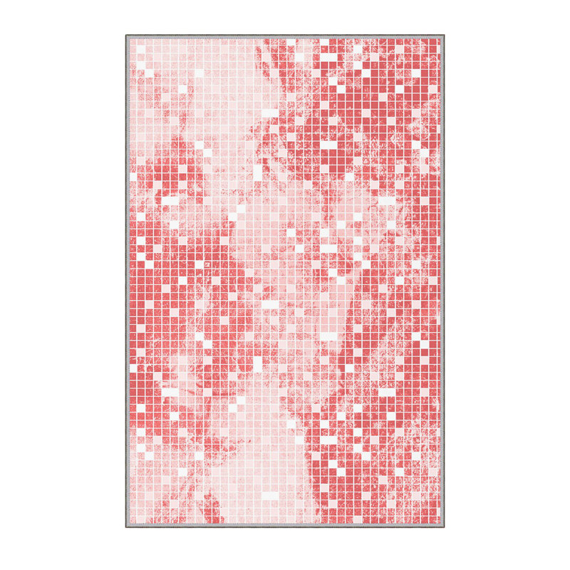 Tapis de couloir élégant 2,6 x 4,9 pi, 100% polyester, avec une hauteur de poils de 8 mm | Pois antibactérien et antidérapant en feutre de PVC | Lavable à la machine, impression numérique 3D | Parfait pour les vestibules et les espaces de vie