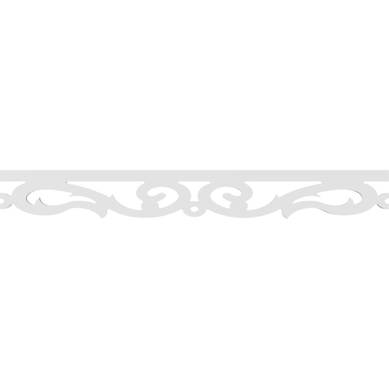 White PVC Architectural Grade Running Trim, 6" Height x 48" Length