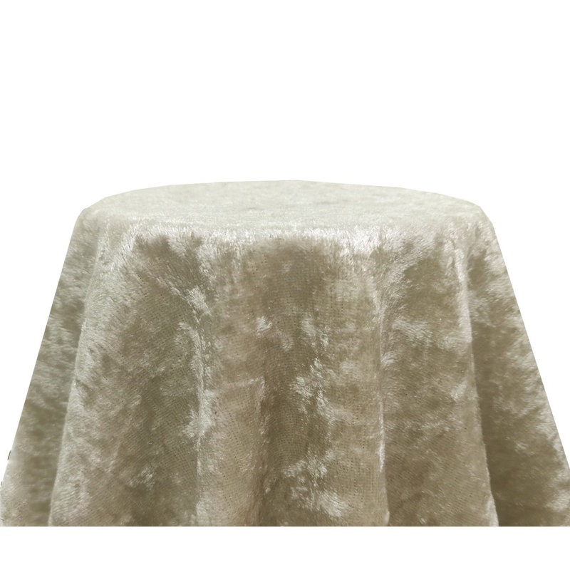 Purple Crushed Velvet Tablecloth 120'''', 108cm W x 108cm L, Oyster
