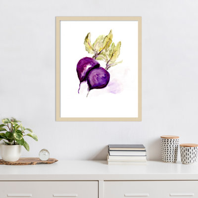 «Veggie Sket Beets» par Marcy Chapman, reproduction d'art encadrée sur bois