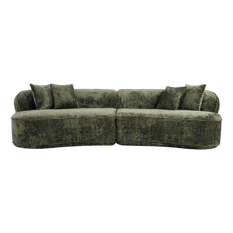 Canapé modulaire surdimensionné en L Modern Compression, Boucle verte