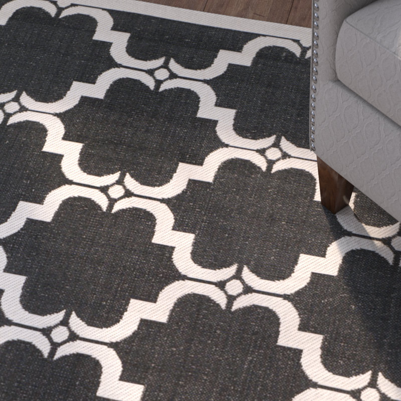 Tapis d'intérieur / extérieur à motif géométrique Herefordshire Performance, Rectangle 4 pi x 5 pi 7 po