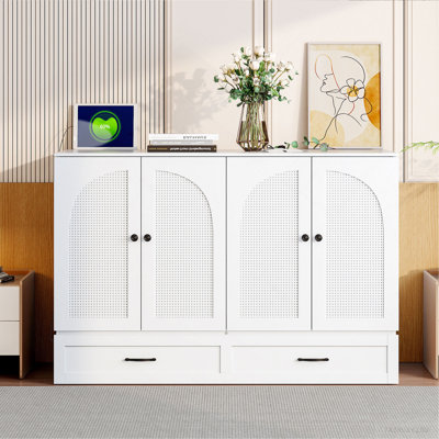Lit escamotable avec grands tiroirs Murphy, blanc