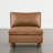 Solena 34.6" W Genuine Leather Armless Chair With Solid Wood Base