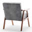 Chaise recouverte de velours avec une silhouette emblématique de style Mid-Century, structure en bois stable et revêtement doux-1810161163