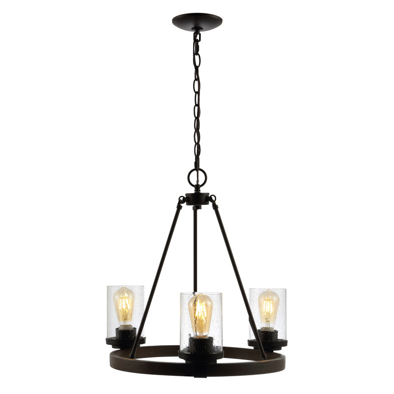 Hylton Kitchen Island Wagon Wheel Chandelier, 20'' H x 20'' W x 20'' D