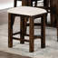 2 tabourets de comptoir de salle à manger, aspect rustique, bois massif, siège en tissu beige, hauteur, coussin,