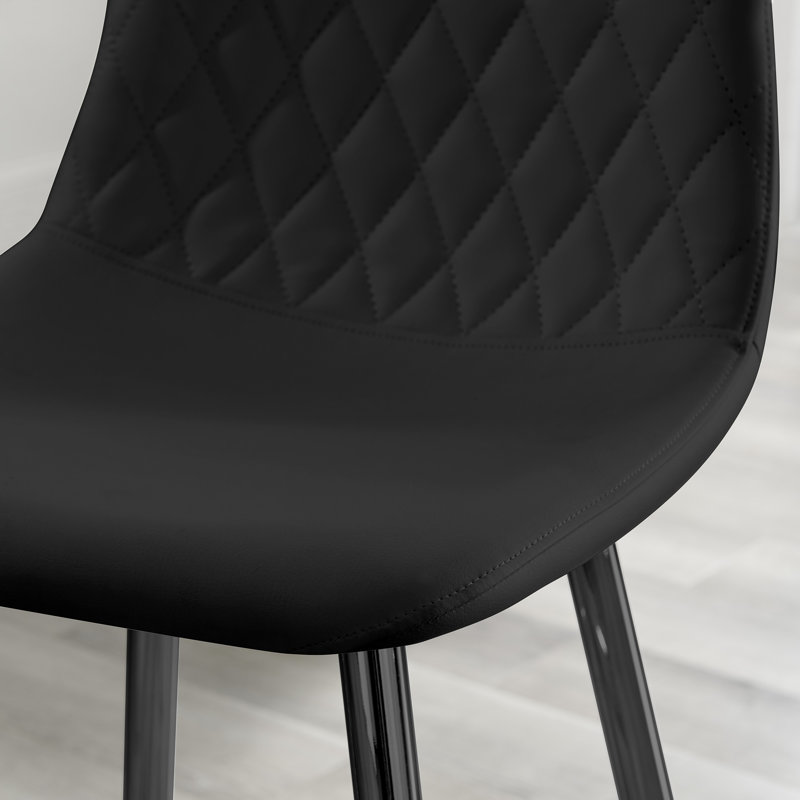 Corova Yes Faux Leather Bar Stool, Black, Black