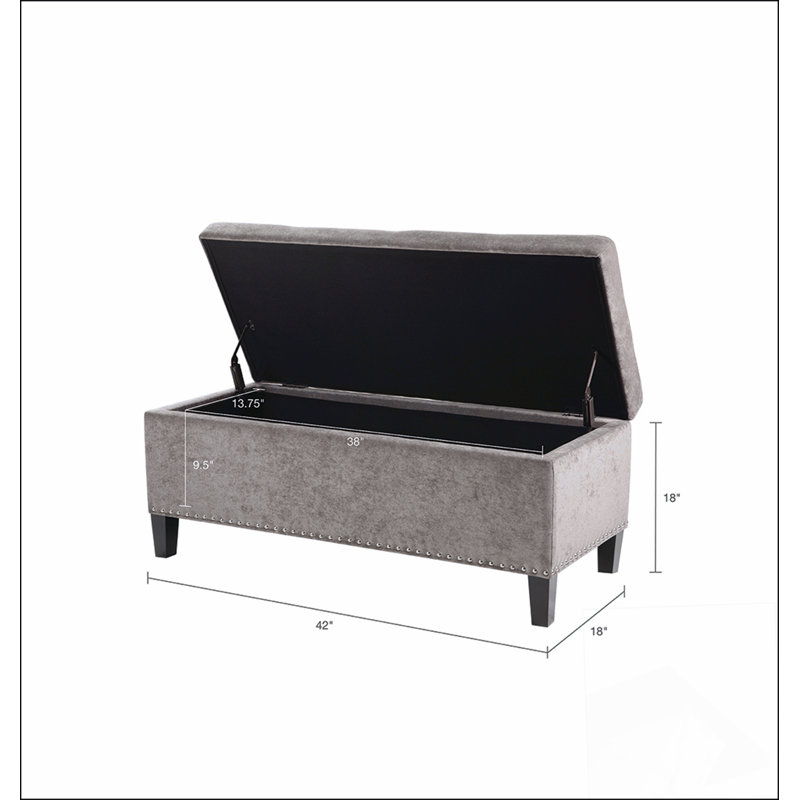 Tufted Top Soft Close Storage Bench Simple design, comfortable and durable, multi-functional bench, Taupe