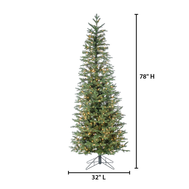 Lighted Artificial Pine Christmas Tree, 6.5'