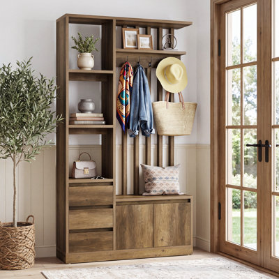 39.37 " Wide Hall Tree with Shelves