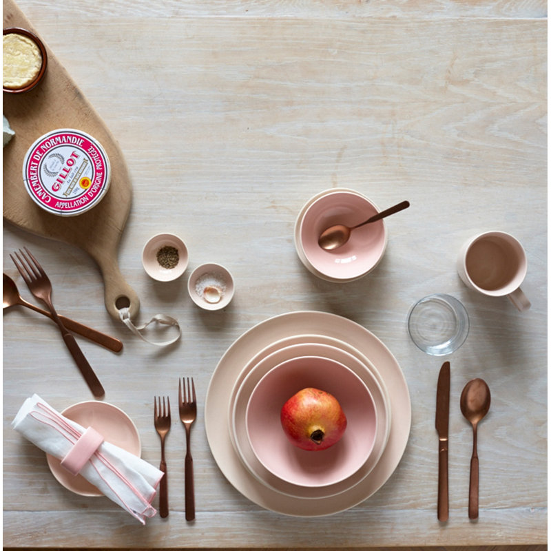Bol de service en porcelaine Bisque Canvas Home, Rose tendre