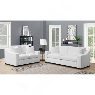 Chelan 2-Piece Upholstered Sloped Arm Sofa Set