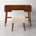 Headley Mid Century Modern 2 Drawer Flip Top Vanity Set