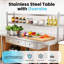 Table de préparation 72 po x 24 po en acier inoxydable robuste, table de travail commerciale avec tablettes, table de préparation en métal facile à assembler pour la cuisine commerciale