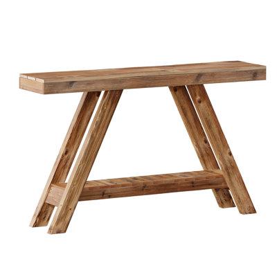46" Naturally Weathered Reclaimed Solid Wood Console Table