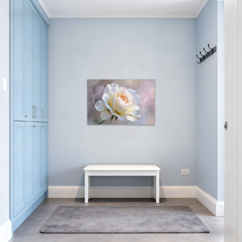 «Plants & Flowers Rose», impression artistique sur fond doux, H 16 po x l 24 po