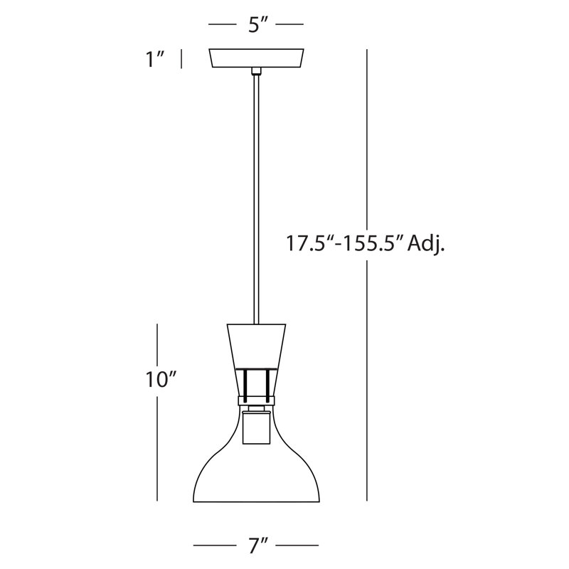 Clare 1 - Light Pendant, Modern Brass, Oxblood