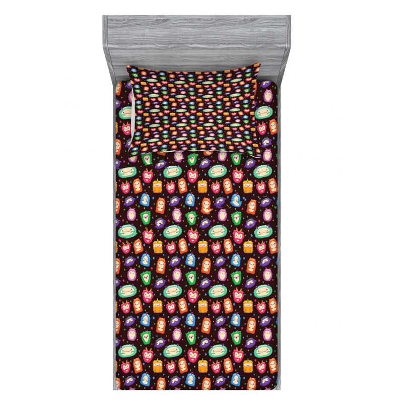 Alien Microfiber Sheet Set, Twin Sheet Set with Fitted Sheet