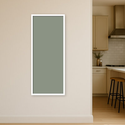Framed Fabric Pinboard, 17x41 Sage Green Design Bulletin Board for Wall Organization