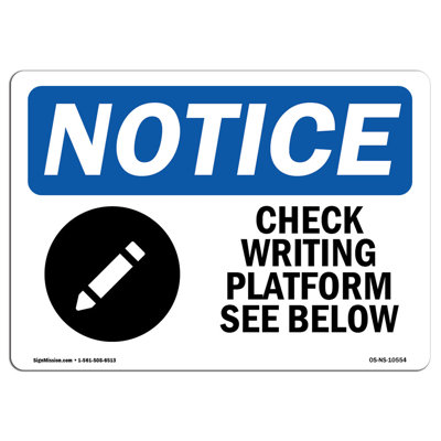 Check Writing Platform See Below Sign