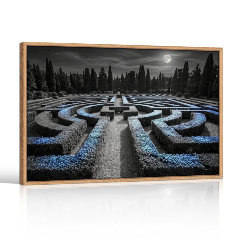Ensemble de 1 toile murale « Jardin labyrinthe », 28"H x 40"W, Naturel