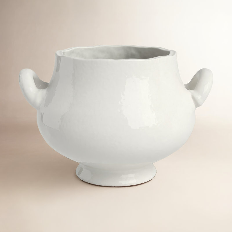 Wellon Handmade Ceramic Planter, 7" H x 10.75" W x 9.25" D