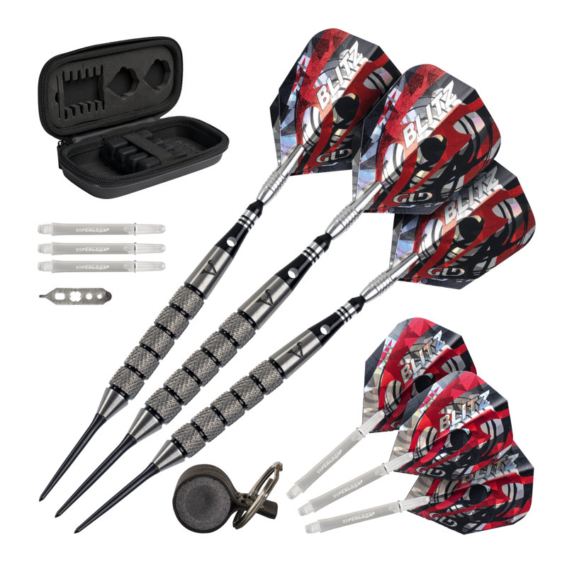 Viper Blitz 95% Tungsten Steel Tip Darts 28 Grams with Point Sharpener