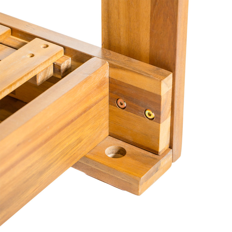 Structure de lit de jour de balançoire en bois pour lit simple avec balancelle de jardin avec 4 cordes de suspension pour l'extérieur, naturel Topmax