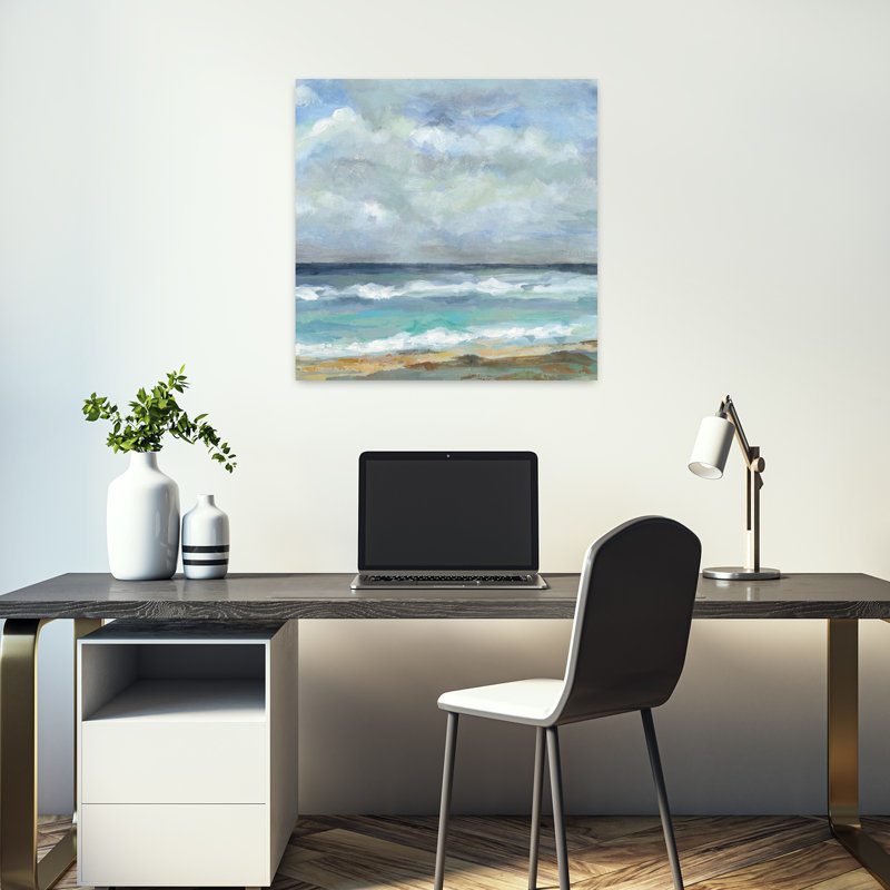 «Coastal Seashore Crop» avec art bleu, H 18 po x l 18 po