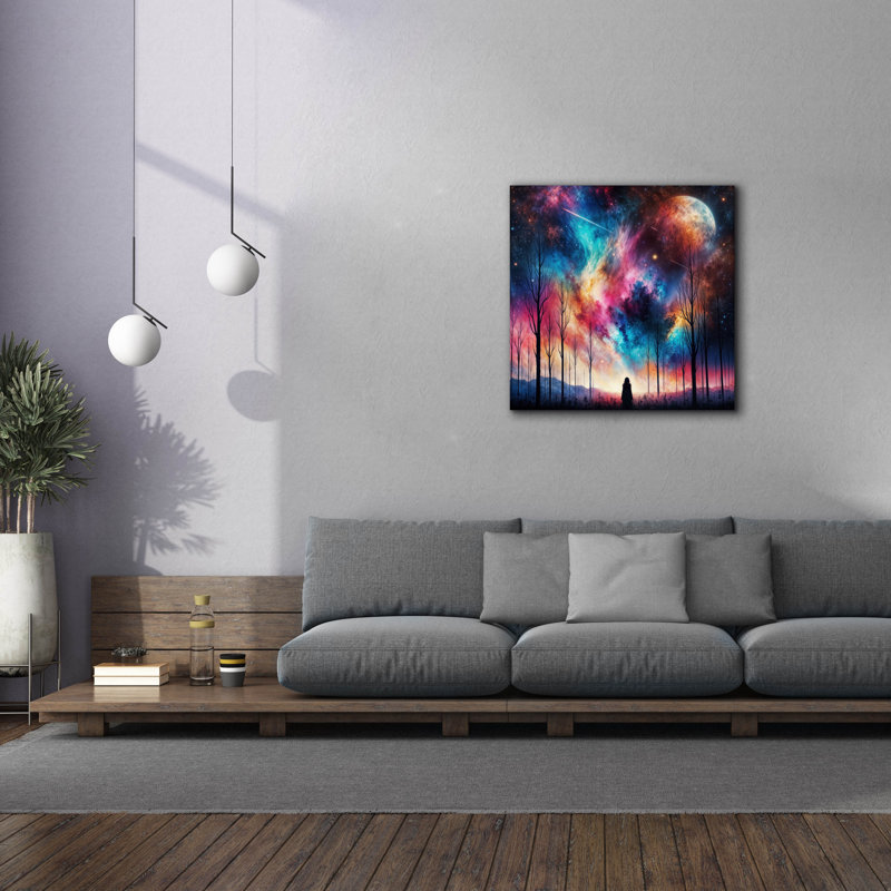  «Universe On Fire» par Rey Klimt, art mural sur toile, 37 po x 37 po, H 37 po x l 37 po