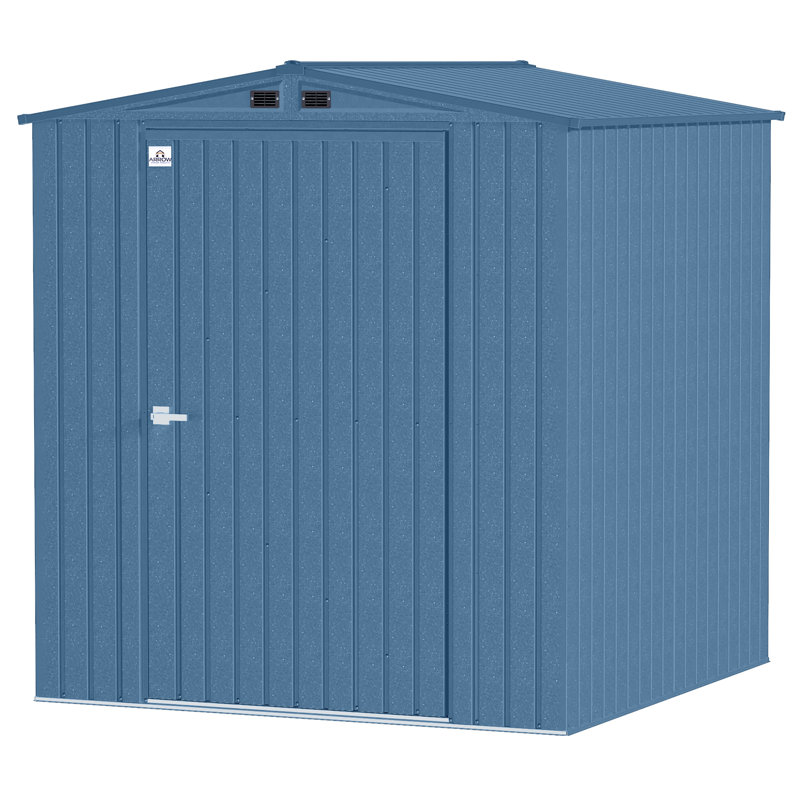 Elite 6 ft x 6 ft Blue Galvanized Steel Storage Shed