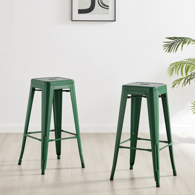 Honora Classic Industrial Metal Breakfast Bar Stool - Style Bold Colour Stackable