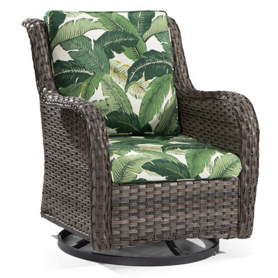 Fauteuil oscillant pivotant avec coussins en oléfine Anahit