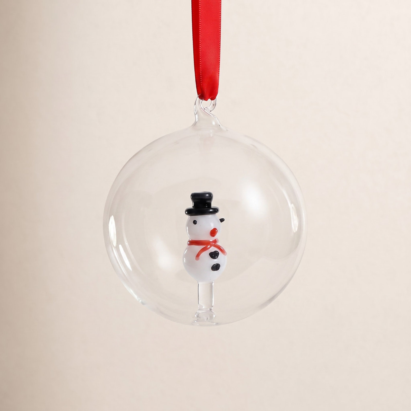 Glass Bauble, 4" H x 4" W x 4" D