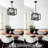 6-Light 15 in. Dimmable Modern Industrial Geometric Chandelier with Square Open Frame For Kitchen Island Living Room And Entryway  -1841433443
